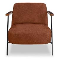 Kit 2 Poltronas Decorativa Celeste Linho Bouclê Base De Ferro Preto - Pallazio Cor Marrom - 6