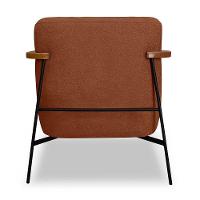 Kit 2 Poltronas Decorativa Celeste Linho Bouclê Marrom Base De Ferro Preto - Pallazio - 3