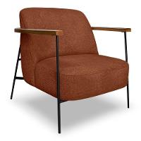 Kit 2 Poltronas Decorativa Celeste Linho Bouclê Marrom Base De Ferro Preto - Pallazio - 8