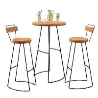 Kit Mesa Bistrô Redonda E 2 Banquetas Alta Astra Com Encosto Base Metálica - Pallazio - 1