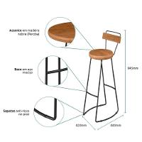 Kit Mesa Bistrô Redonda E 2 Banquetas Alta Astra Com Encosto Base Metálica - Pallazio - 8