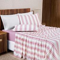 Jogo De Lençol Mimis Queen 4 Peças Malha 100% Algodão Extra Macio - Rosê - 3