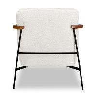 Kit 2 Poltronas Decorativa Celeste Linho Bouclê Base De Ferro Preto - Pallazio Cor Bege Pérola - 6