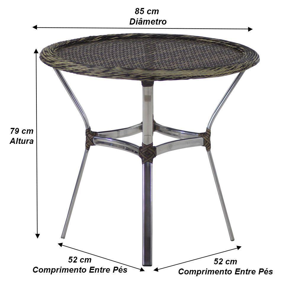 Mesa Ascoli Tampo Tramado Em Alumínio Para Cozinha, Edícula, Jardim E Piscina Capuccino - 4
