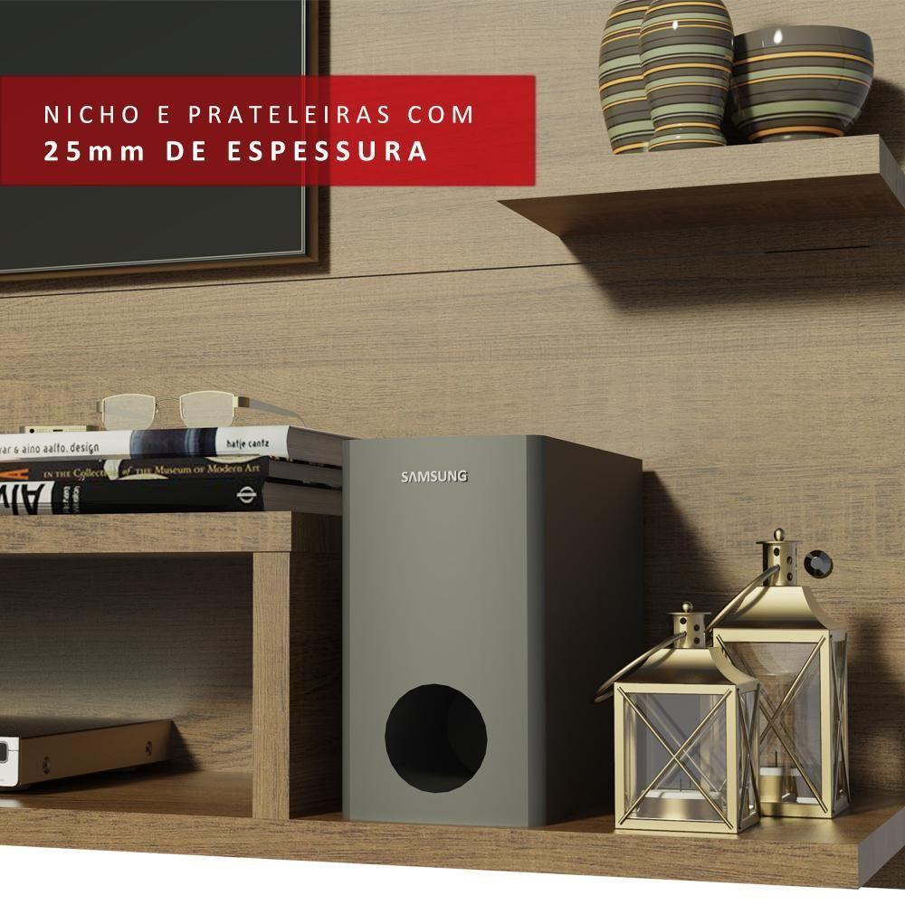 Painel Para Tv Até 60 Polegadas Madesa Alfa Com Prateleiras E Nichos - Rustic Rustic - 4