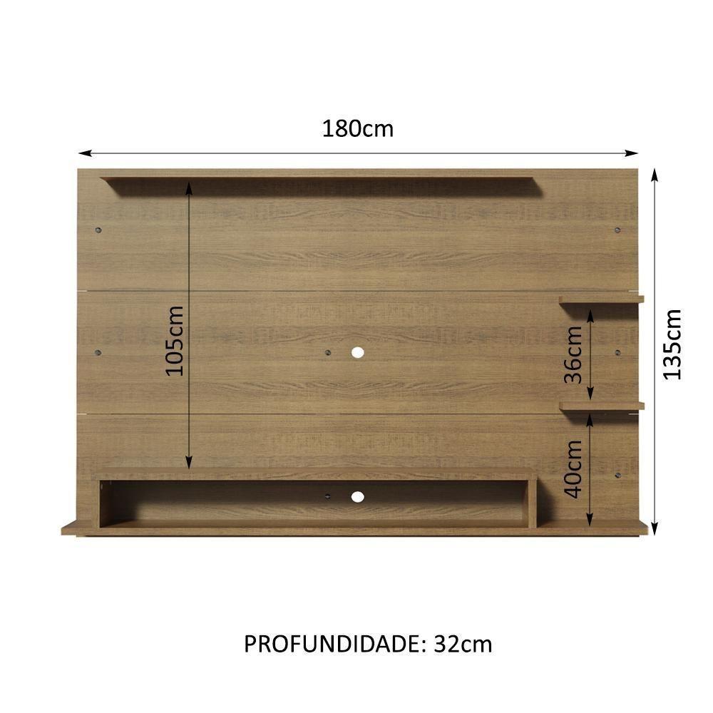 Painel Para Tv Até 60 Polegadas Madesa Alfa Com Prateleiras E Nichos - Rustic Rustic - 8