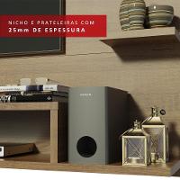 Painel Para Tv Até 60 Polegadas Madesa Alfa Com Prateleiras E Nichos - Rustic Rustic