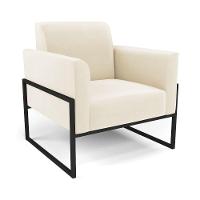 Sofá Namoradeira Com Poltrona Base Industrial Alta Preto Marisa Veludo D03 - D\'rossi Cor Bege - 6