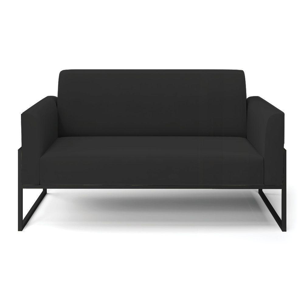 Sofá Namoradeira Base Industrial Alta Preto Marisa Veludo D03 - D\'rossi Cor Preto - 7