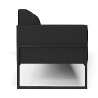 Sofá Namoradeira Base Industrial Alta Preto Marisa Veludo D03 - D\'rossi Cor Preto - 3