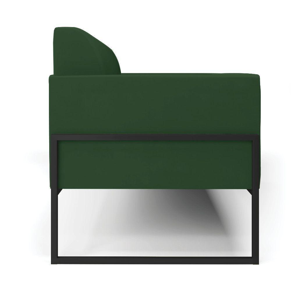 Sofá Namoradeira Base Industrial Alta Preto Marisa Veludo D03 - D\'rossi Cor Verde - 3