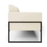 Sofá Namoradeira Base Industrial Alta Preto Marisa Veludo D03 - D\'rossi Cor Bege - 6