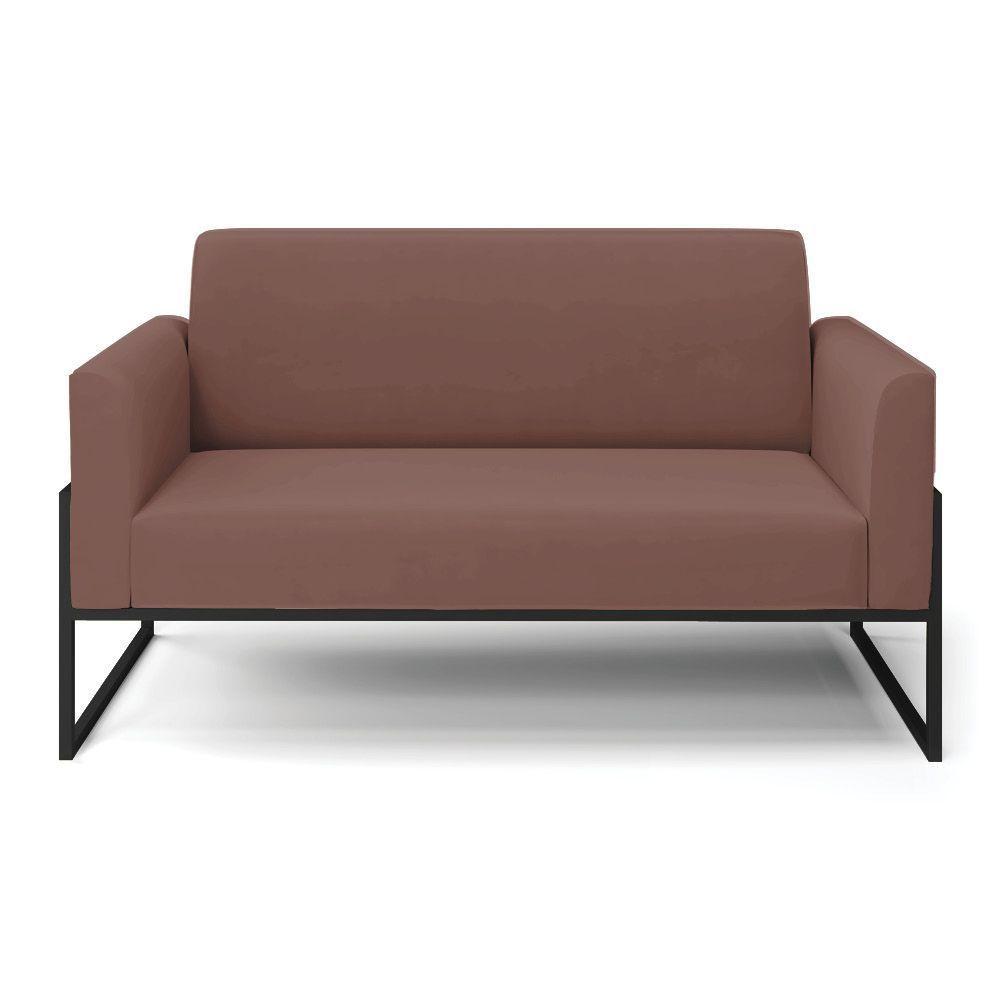 Sofá Namoradeira Base Industrial Alta Preto Marisa Veludo D03 - D\'rossi Cor Rose - 6
