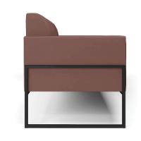 Sofá Namoradeira Base Industrial Alta Preto Marisa Veludo D03 - D\'rossi Cor Rose - 2