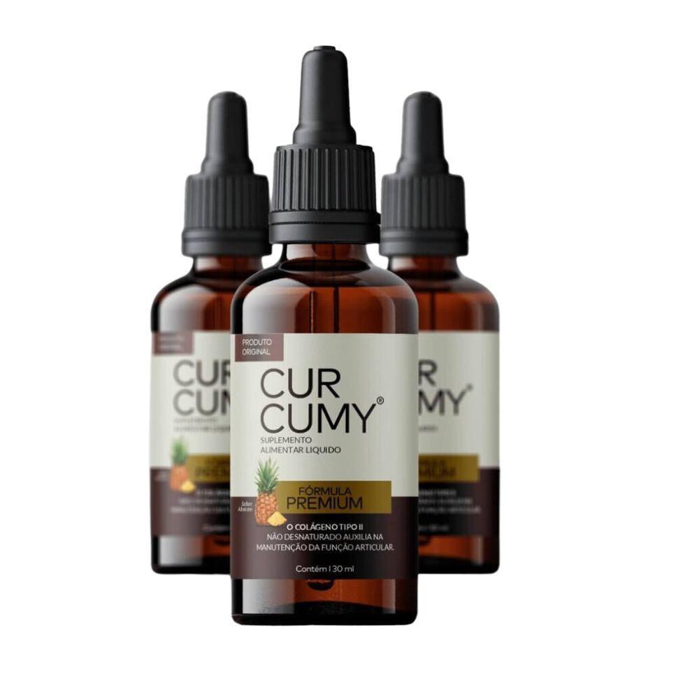 Curcumy - Cúrcuma, Colágeno Tipo Ii E Gengibre - 30ml 3 Mêses - 3 Unidades - 1