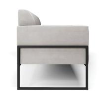 Sofá Namoradeira Base Industrial Alta Preto Marisa Veludo Cinza D03 - D\'rossi - 5