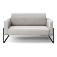 Sofá Namoradeira Base Industrial Alta Preto Marisa Veludo Cinza D03 - D\'rossi - 6