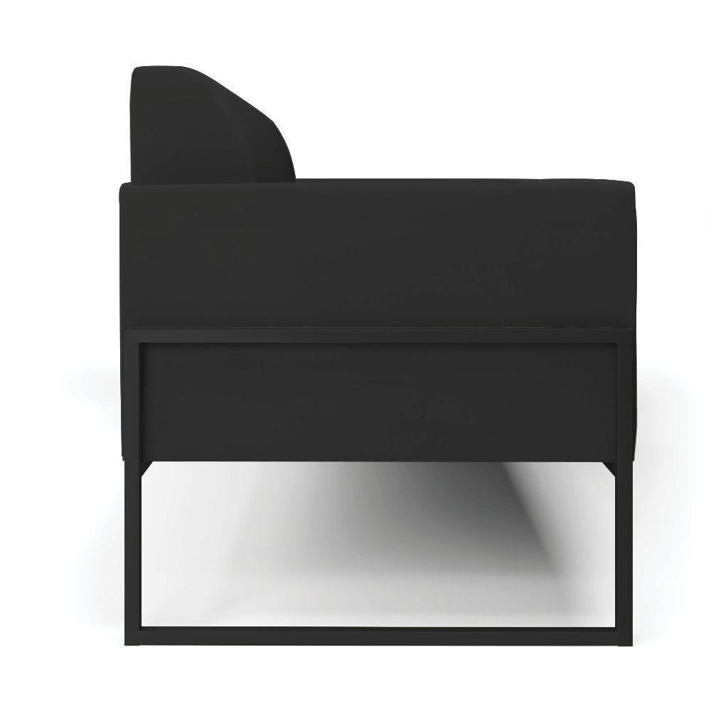 Sofá Namoradeira Base Industrial Alta Preto Marisa Veludo Preto D03 - D\'rossi - 5