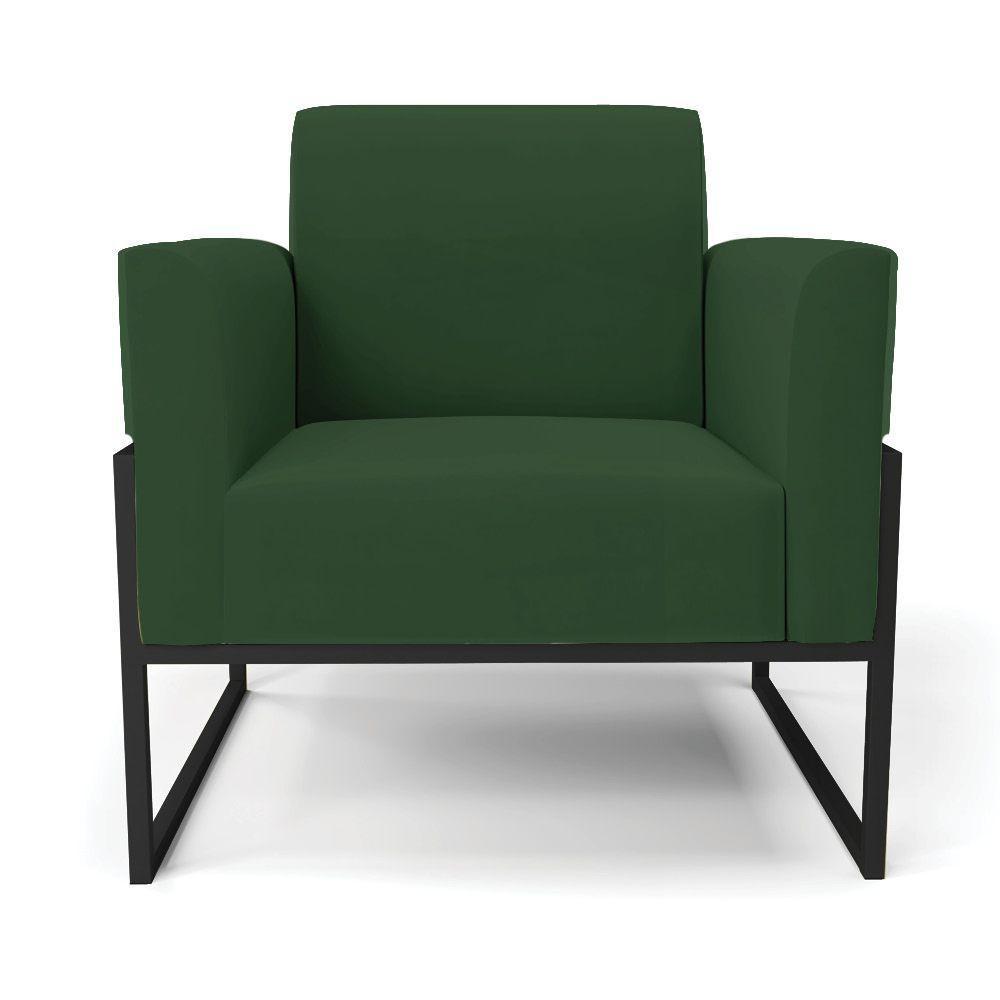 Kit 2 Poltronas Base Industrial Alta Preto Marisa Veludo D03 - D\'rossi Cor Verde - 5
