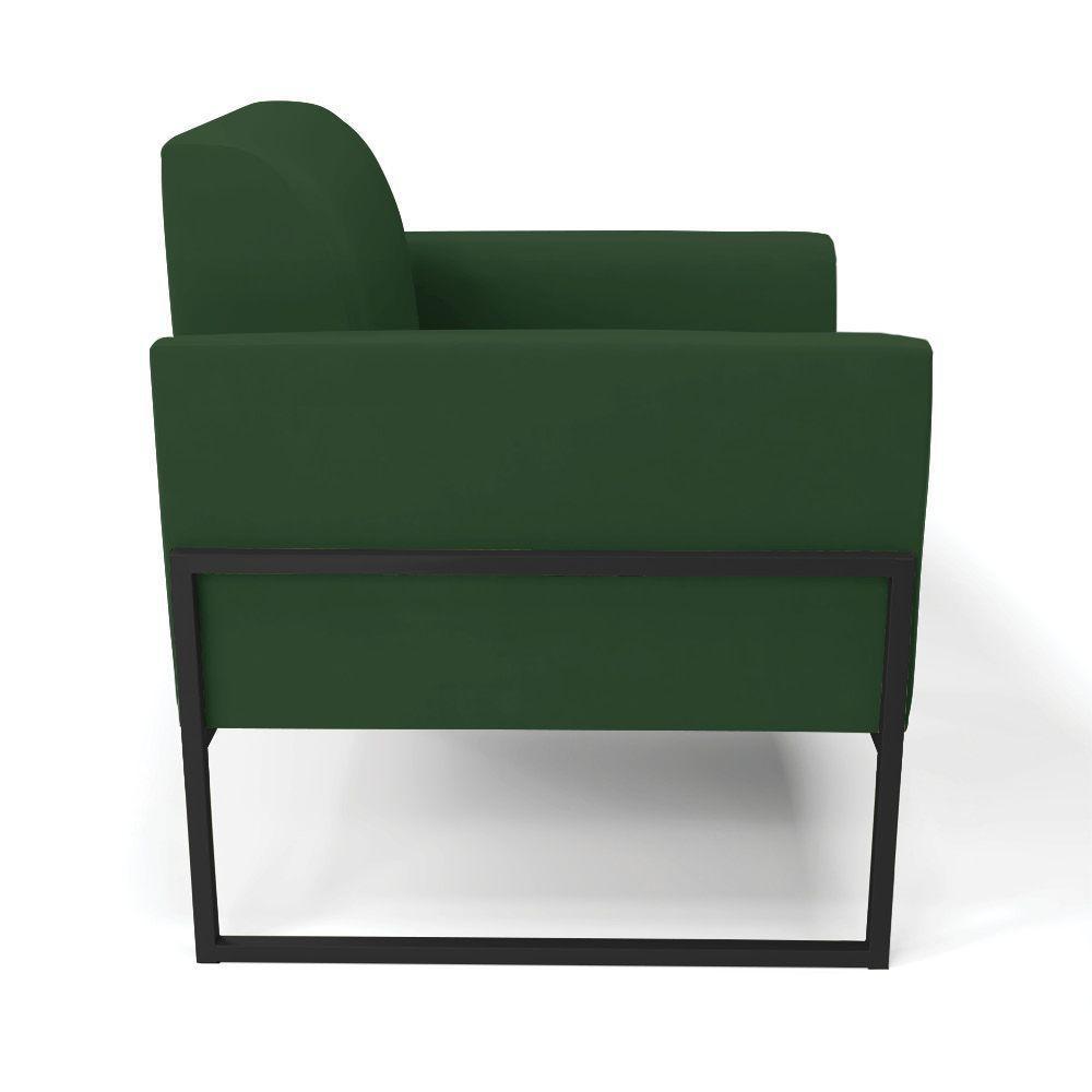 Kit 2 Poltronas Base Industrial Alta Preto Marisa Veludo D03 - D\'rossi Cor Verde - 6