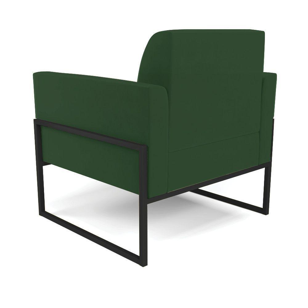 Kit 2 Poltronas Base Industrial Alta Preto Marisa Veludo D03 - D\'rossi Cor Verde - 7