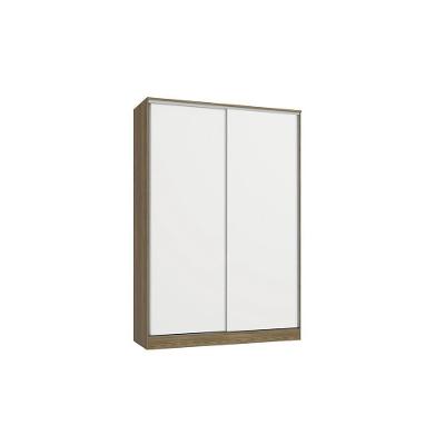 Guarda Roupa Casal Adapt N537 2 Portas Correr 2 Gavetas Nogueira-Branco MDP