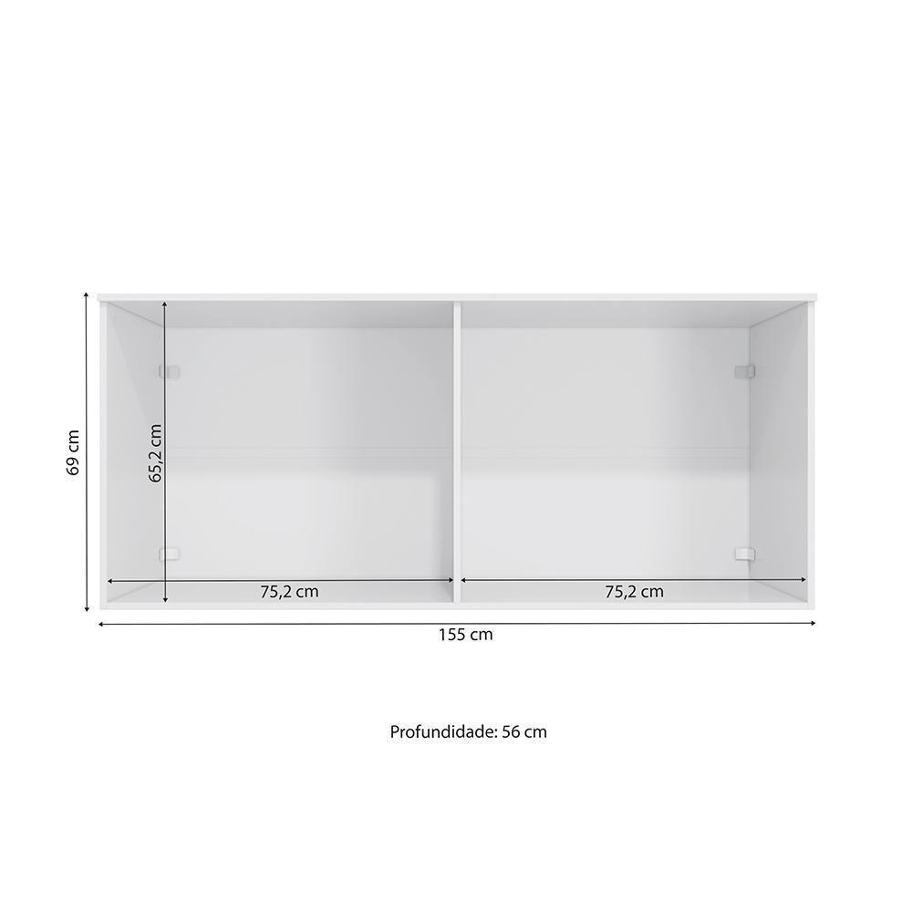 Armário Aéreo 4 Pts Kappesberg Adapt Branco-macadâmia 155cm - 3
