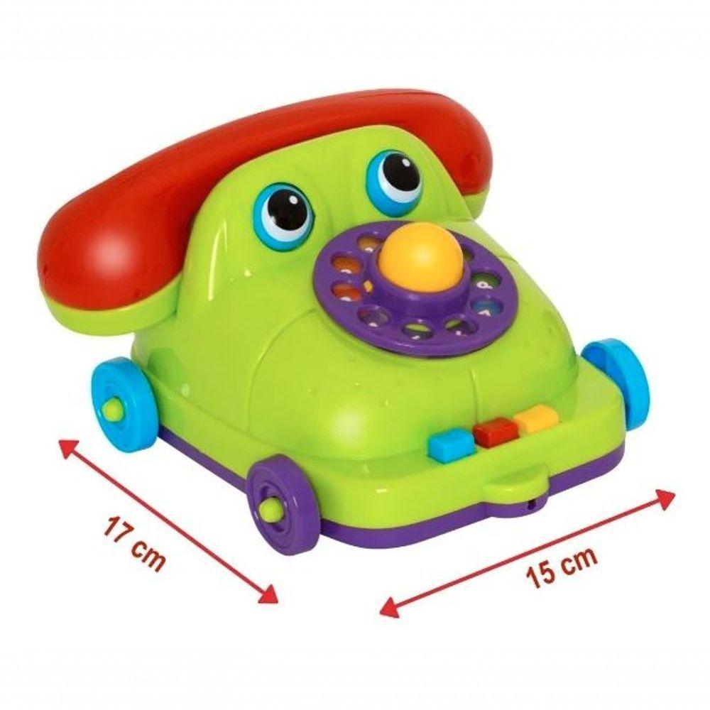 Telefone Infantil Brinquedo Educativo Para Bebe Com Cofrinho Cor:branco - 3