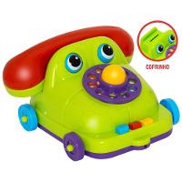 Telefone Infantil Brinquedo Educativo Para Bebe Com Cofrinho Cor:branco