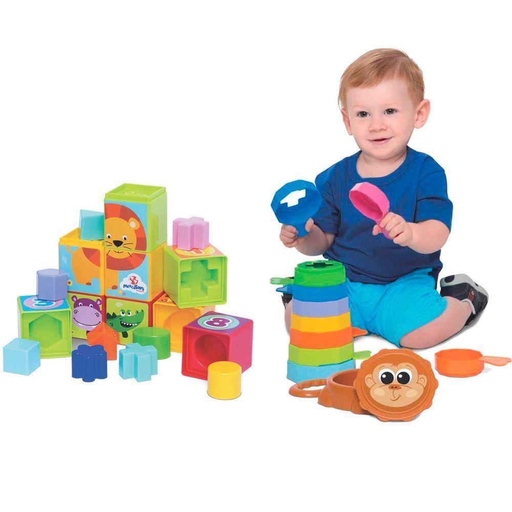 Kit De Brinquedos Educativos Cubinhos 5 Em 1 + Empilha - 1