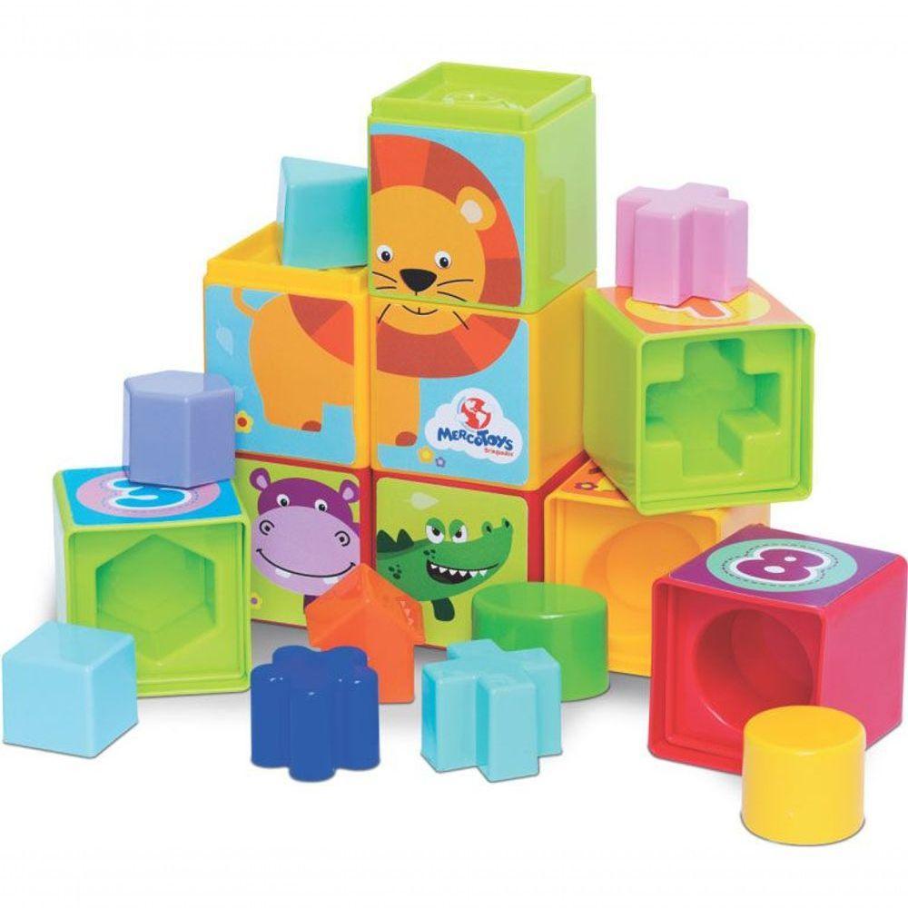Kit De Brinquedos Educativos Cubinhos 5 Em 1 + Empilha - 4