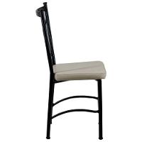 Cadeira Buffet Em Alumínio Para Cozinha, Restaurante, área Preto Com Bege - 2