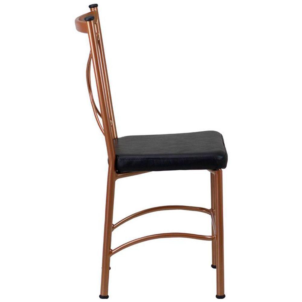 Cadeira Buffet Em Alumínio Para Cozinha, Restaurante, área Bronze Com Preto - 4