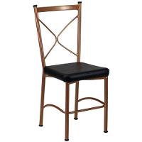 Cadeira Buffet Em Alumínio Para Cozinha, Restaurante, área Bronze Com Preto - 1