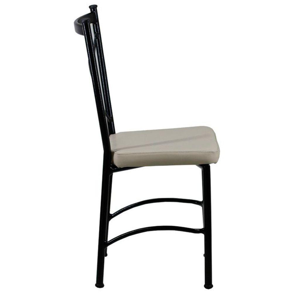 4 Cadeira Buffet Em Alumínio Para Cozinha, Restaurante, área Preto Com Bege - 2
