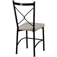 4 Cadeira Buffet Em Alumínio Para Cozinha, Restaurante, área Preto Com Bege - 1