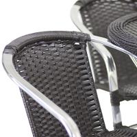 Conjunto 4 Cadeiras Floripa E Mesa Com Tampo Tramado Em Alumínio Piscina, área, Jardim Preto - 2