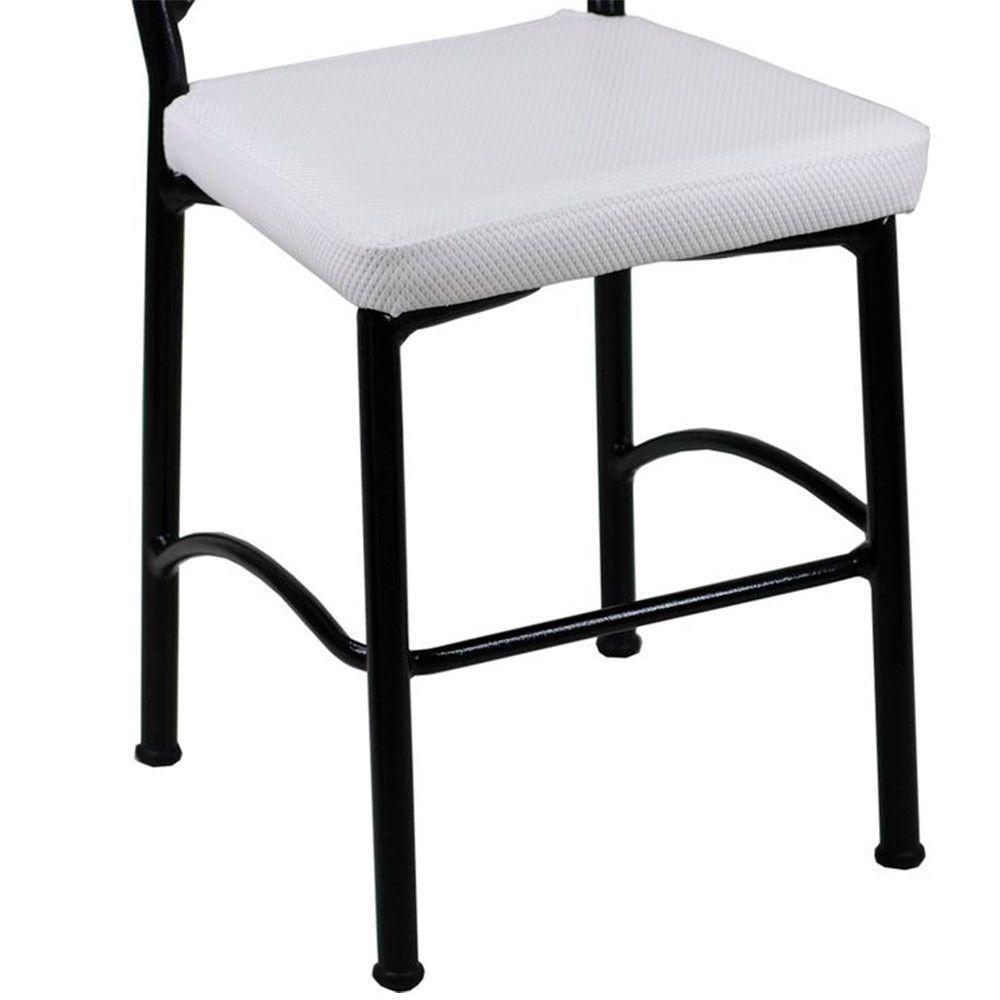 2 Cadeira Buffet Em Alumínio Para Cozinha, Restaurante, área Preto Com Branco - 2