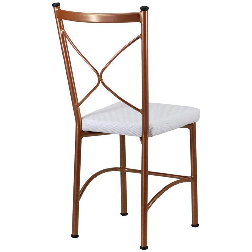 2 Cadeira Buffet Em Alumínio Para Cozinha, Restaurante, área Bronze Com Branco - 3