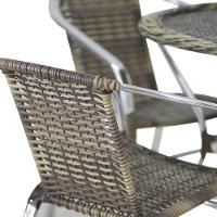 Conjunto 4 Cadeiras Floripa E Mesa Com Tampo Tramado Em Alumínio Piscina, área, Jardim Capuccino - 3
