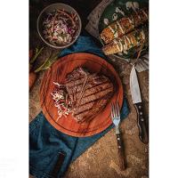 Jogo De Talheres Jumbo Para Churrasco Tramontina Em Aço Inox Com Cabo Castanho Polywood 4 Peças Tramontina - 1