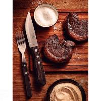 Jogo De Talheres Jumbo Para Churrasco Tramontina Em Aço Inox Com Cabo Castanho Polywood 4 Peças Tramontina - 3