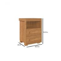 Mesa De Cabeceira Tóquio Com Pés De Madeira 2 Gavetas Fenix - 3