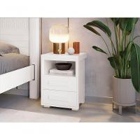 Mesa De Cabeceira Tóquio Moderna 100% Mdf 2 Gavetas Fenix - 2