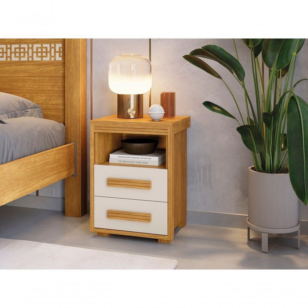 Mesa De Cabeceira Tóquio Versátil Com 2 Gavetas Camas Fenix - 3