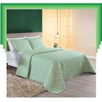 Colcha Cobre Leito Valença Queen 3 Peças Dupla Face - Verde - 1