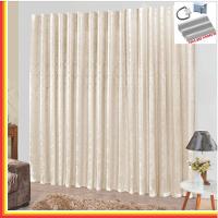 Cortina Tropical Em Jacquard 2,00 X 1,70 Para Trilho Comum - Palha - 1