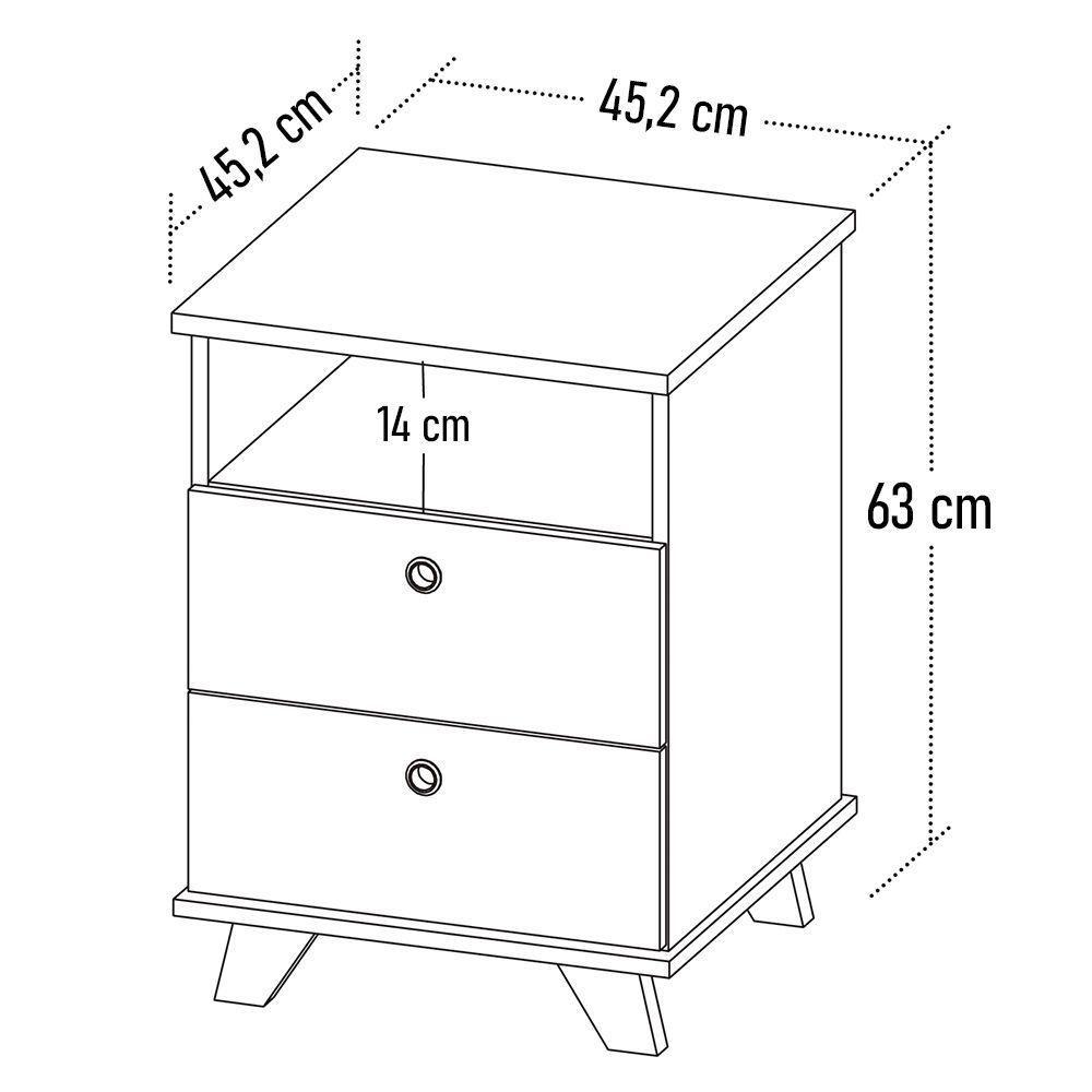 Gaveteiro Para Escritório 2 Gavetas 1 Nicho May A06 Olmo/branco - Mpozenato - 6