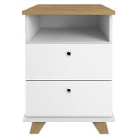 Gaveteiro Para Escritório 2 Gavetas 1 Nicho May A06 Olmo/branco - Mpozenato - 2