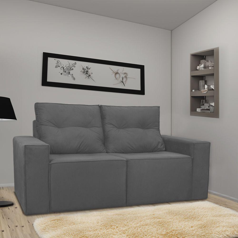 Sofá 2 Lugares Onix 1,80m Para Sala Confortavel Sued Herrero Cor:cinza - 1
